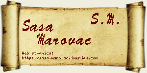 Saša Marovac vizit kartica